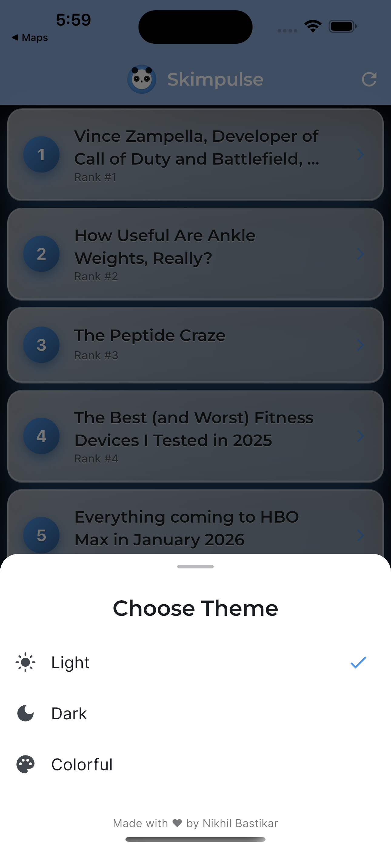 iOS Theme View